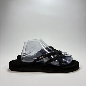 Teva Olowahu Mix Black On Black Sandals Criss Cross Straps 6840B Women's Size 11